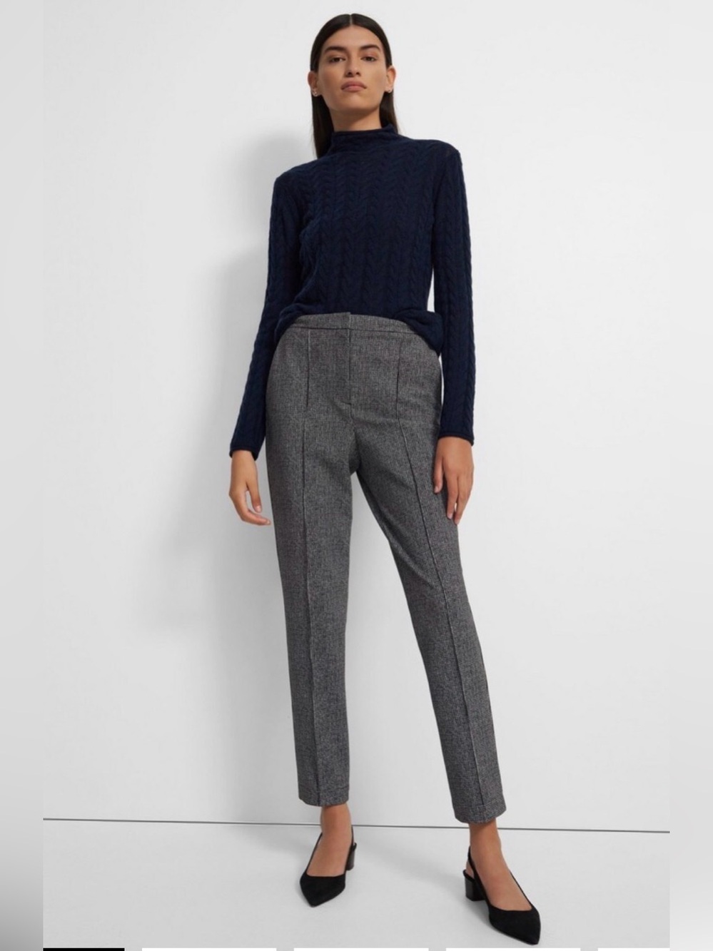 Theory Waist-Tab Pant Houndstooth Ponte Women’s Pants Size 2 NWT